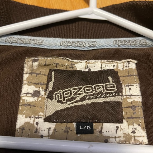 Vintage Y2K Ripzone Polo Brown Large - Picture 3 of 5
